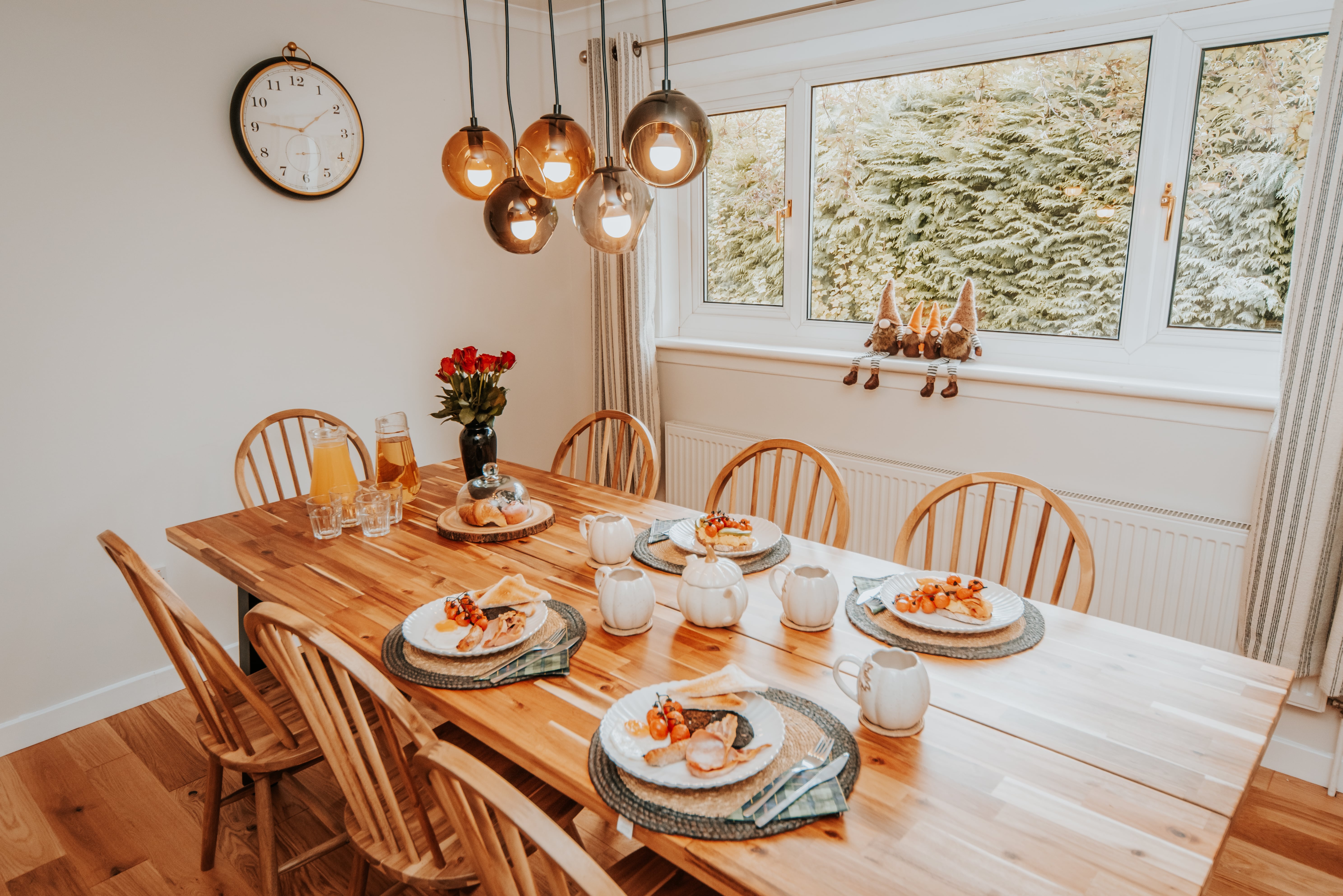 Dining table set for breakfast